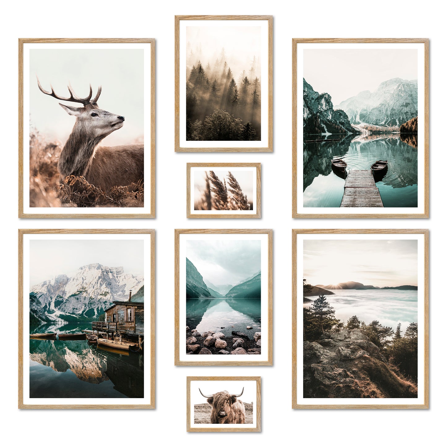 Poster Set - MYSTI RIVER I Wall Pictures Alps South Tyrol Winter