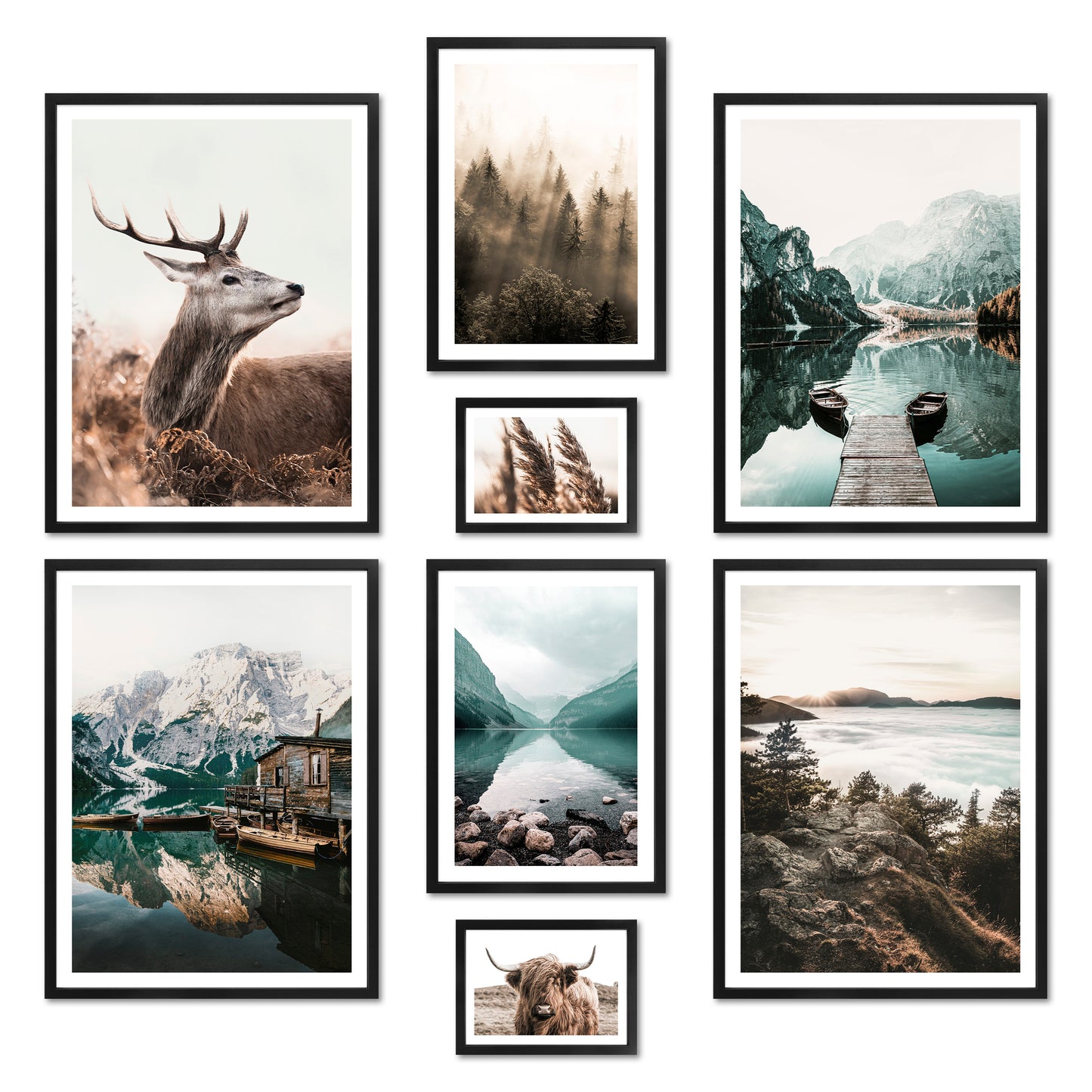Poster Set - MYSTI RIVER I Wall Pictures Alps South Tyrol Winter