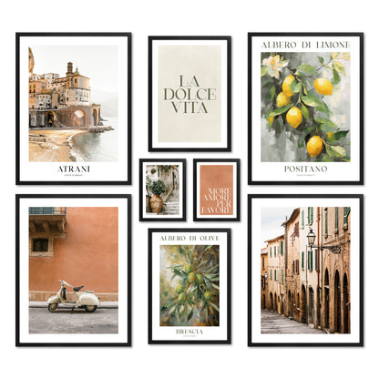 Poster Set - LA DOLCE VITA ITALY I Wall Pictures Italy Tuscany