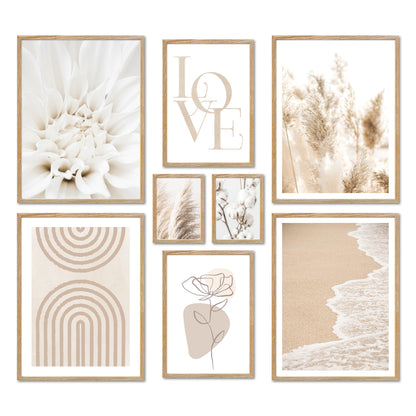 Poster Set - BEIGE SOFTNESS I Boho Deco Wall Art Abstract