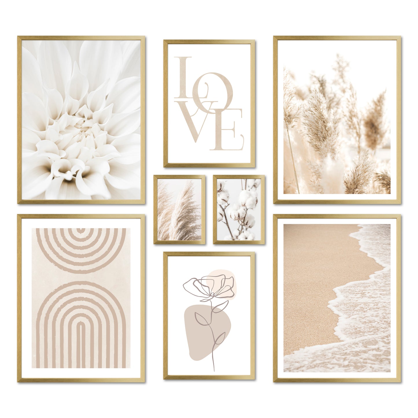 Poster Set - BEIGE SOFTNESS I Boho Deco Wall Art Abstract