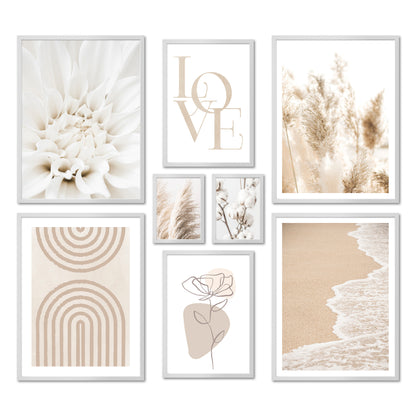 Poster Set - BEIGE SOFTNESS I Boho Deco Wall Art Abstract