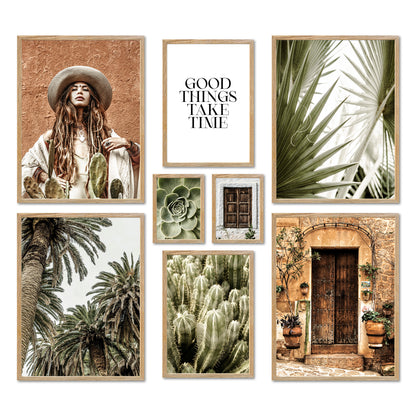 Poster Set - BOTANICAL DREAMS - Mediterranean Wall Art Cactus Palm