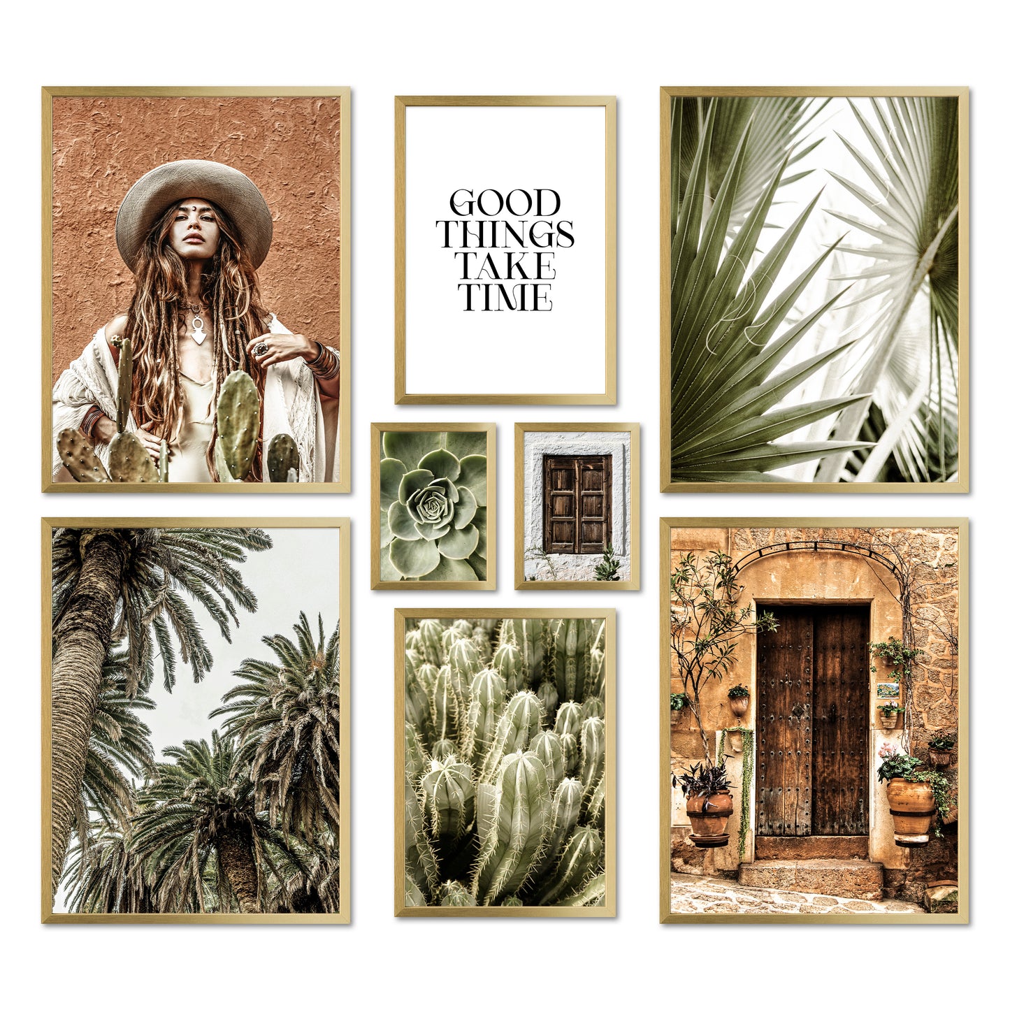 Poster Set - BOTANICAL DREAMS - Mediterranean Wall Art Cactus Palm