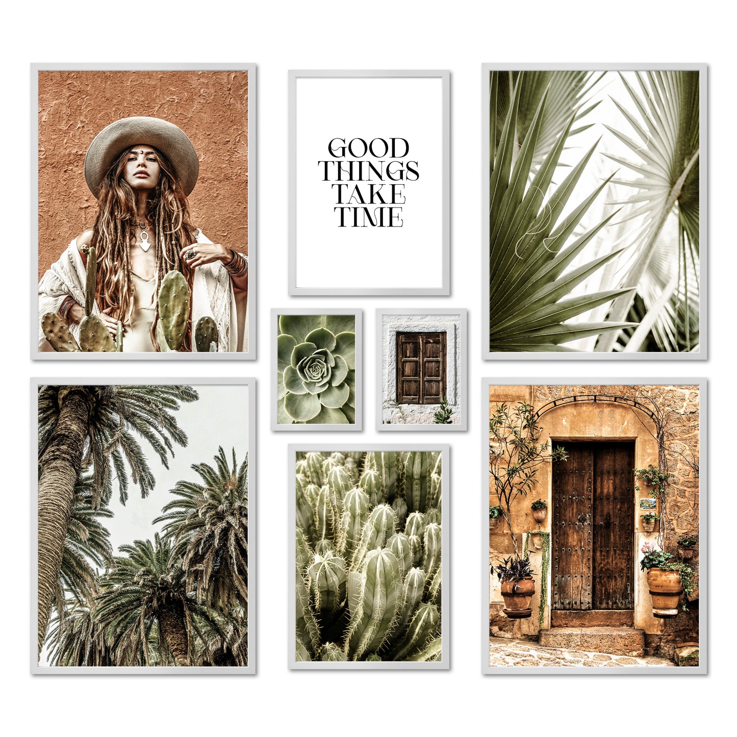 Poster Set - BOTANICAL DREAMS - Mediterranean Wall Art Cactus Palm