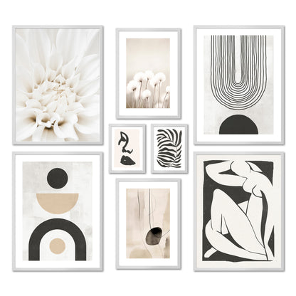 Poster Set - ABSTRACT BLACK ART I abstract decorative wall pictures beige black