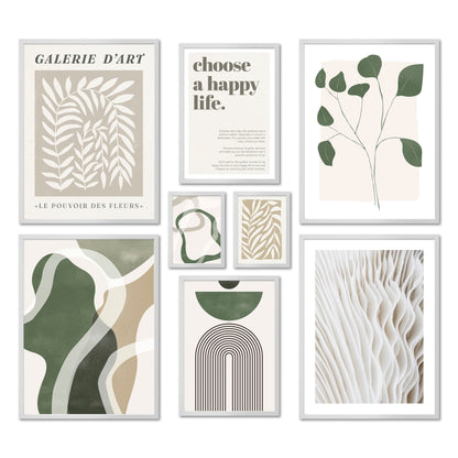 Poster Set - GREEN MID CENTURY I Wandbilder Kunst Abstrakt Grün